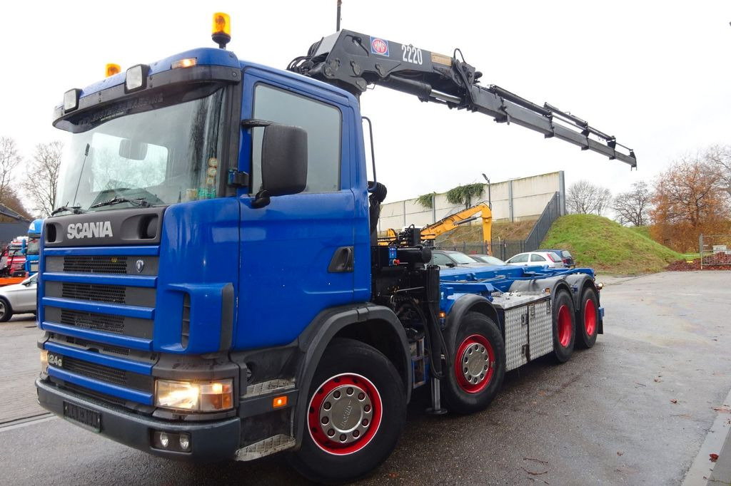 Kraanwagen Scania R 124G 420 8x2 Kran (2006)-Container- Kipper