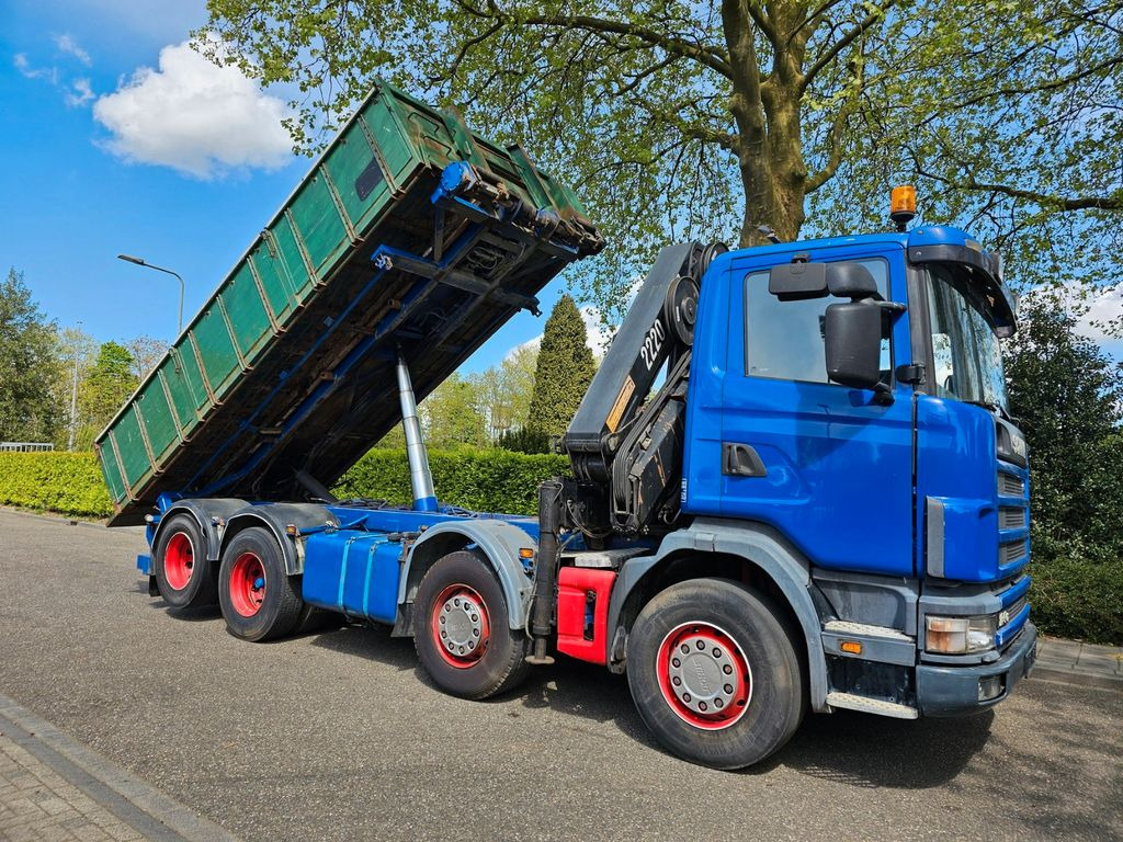 Kraanwagen Scania R 124G 420 8x2 Kran (2006)-Container- Kipper