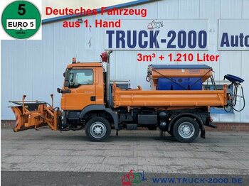 Kipper vrachtwagen MAN 13.250 4x4 Winterdienst + Stratos Streuer+Schild: afbeelding 1