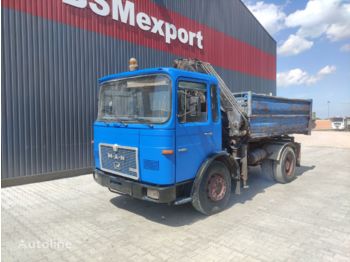 Kipper vrachtwagen, Kraanwagen MAN 16.168, 6 cylinder: afbeelding 1