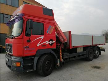 Vrachtwagen met open laadbak MAN 26.403 6X2 stake body - palfinger PK 11080 A: afbeelding 1