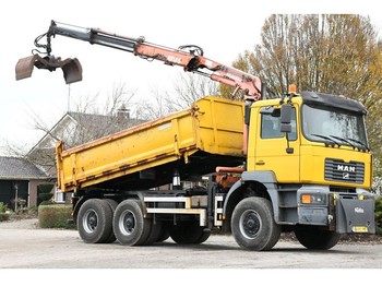 Kipper vrachtwagen, Kraanwagen MAN 28.365 6x6 FULL STEEL!!CRANE/TIPPER!!!euro2!: afbeelding 1