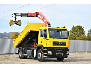 Kipper vrachtwagen, Kraanwagen MAN TGA 18.310 Kipper 4,20m/Bordmatic +HMF111 K2: afbeelding 1