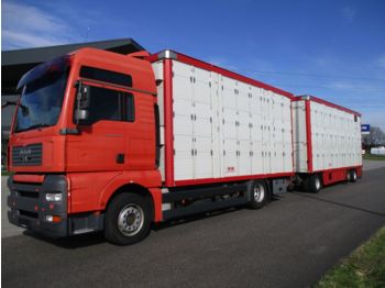 Veewagen vrachtwagen MAN TGA 18 440 XXL Triple stock + Trailer: afbeelding 1