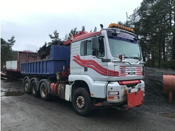 Kipper vrachtwagen MAN TGA 26.460 8x4 with HMF crane 19 ton: afbeelding 1