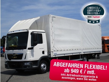 Schuifzeilen vrachtwagen MAN TGL 12.250 4X2 BL, Euro6 ,Pritsche/Plane, LBW, AHK: afbeelding 1