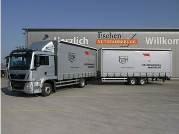 Schuifzeilen vrachtwagen MAN TGM 12.290 LL + Tandem Anhg. mit Durchladesystem: afbeelding 1