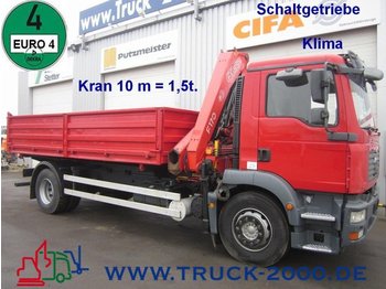 Vrachtwagen met open laadbak MAN TGM 18.240 3S.*Kran Fassi 170*10m=1,5t*17m=655kg: afbeelding 1