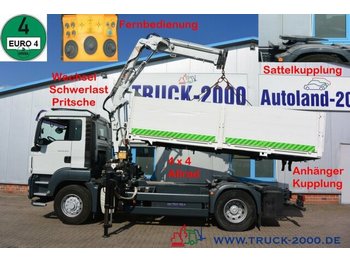 Vrachtwagen met open laadbak, Kraanwagen MAN TGS 18.320 4x4H SZM + Pritsche Atlas Kran 1.Hand: afbeelding 1