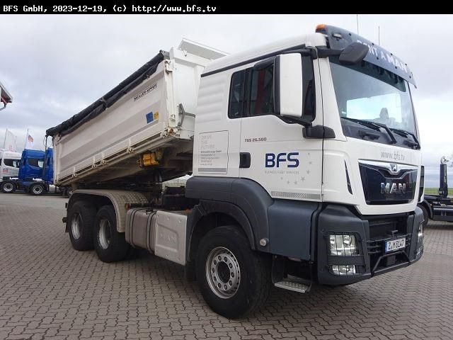 Kipper vrachtwagen MAN TGS 26.500 6x4 BB MEILLER Bordmatik links, Motor: afbeelding 3