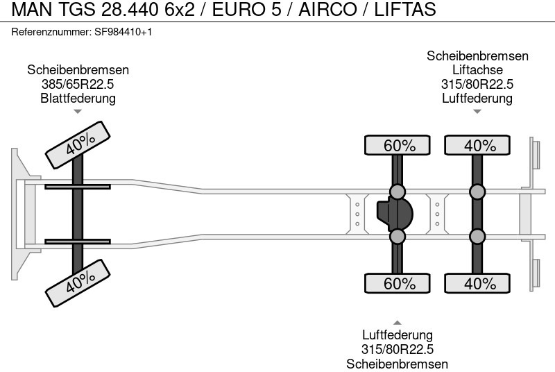 Chassis vrachtwagen MAN TGS 28.440 6x2 / EURO 5 / AIRCO / LIFTAS: afbeelding 13