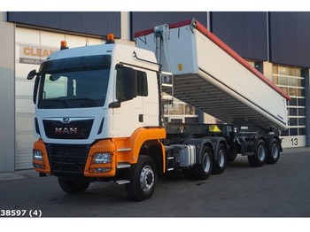 Kipper vrachtwagen MAN TGS 33.500 BLS 6x6 Euro 6 Intarder Hydrauliek + Schmitz 18m3: afbeelding 1