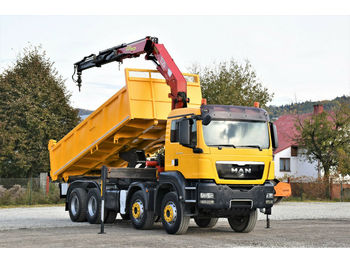 Kipper vrachtwagen, Kraanwagen MAN TGS 41.440 Kipper 6,20m + HMF 2223 K2/FUNK* 8x4: afbeelding 1