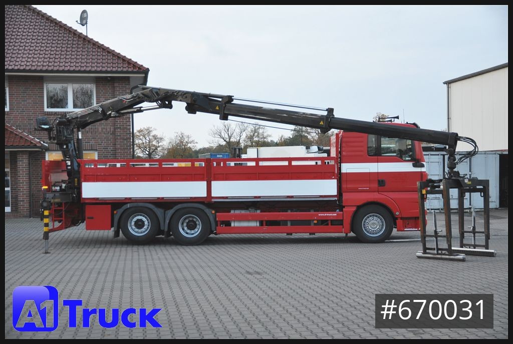 Vrachtwagen met open laadbak, Kraanwagen MAN TGX 26.400 XL Hiab 166K, Lift-Lenkachse: afbeelding 8