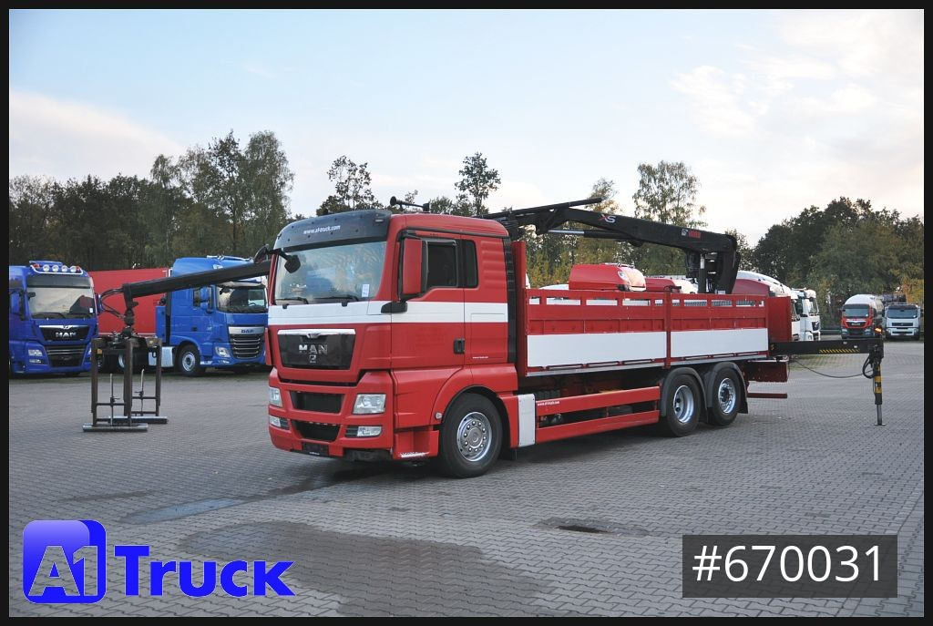 Vrachtwagen met open laadbak, Kraanwagen MAN TGX 26.400 XL Hiab 166K, Lift-Lenkachse: afbeelding 13