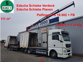Schuifzeilen vrachtwagen MAN TGX 26.440 111m³ Jumbo+ Kran PK18002 12,5m=1,14t: afbeelding 1