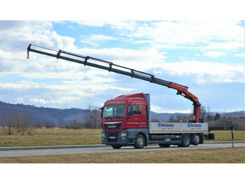 Vrachtwagen met open laadbak MAN TGX 26.440 Pritsche 6,80 m+Kran/FUNK*6x2!: afbeelding 1