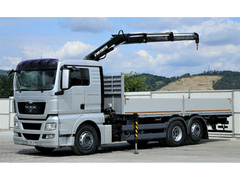 Vrachtwagen met open laadbak MAN TGX 26.440 Pritsche 6,90m+Kran *6x2*Topzustand!: afbeelding 1