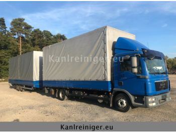 Schuifzeilen vrachtwagen MAN TG-L 8.250 4x2 BL komplett  mit Anhänger: afbeelding 1