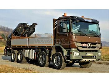 Vrachtwagen met open laadbak, Kraanwagen MERCEDES-BENZ ACTROS 4141 Darus Platós 8x4: afbeelding 1