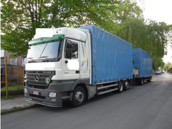 Schuifzeilen vrachtwagen, Kraanwagen Mercedes-Benz 2541 + Kran + Edscha + 3 Pedale + Anhänger + Eu5: afbeelding 1