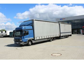 Schuifzeilen vrachtwagen Mercedes-Benz ATEGO 822 L, + trailer PANAV TV09L: afbeelding 1