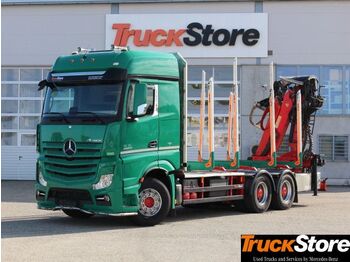 Houttransport, Kraanwagen Mercedes-Benz Actros 3363 L Kurzholz mit Heckkran Wank-Ass: afbeelding 1