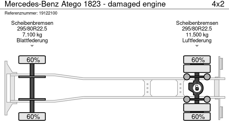 Schuifzeilen vrachtwagen Mercedes-Benz Atego 1823 - damaged engine: afbeelding 10