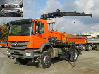 Kipper vrachtwagen, Kraanwagen Mercedes-Benz Axor 1829 AK 4x4 2-Achs Allradkipper Kran Funk+G: afbeelding 1