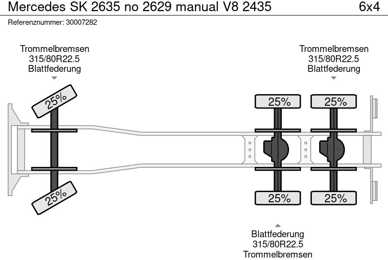 Kipper vrachtwagen Mercedes-Benz SK 2635 no 2629 manual V8 2435: afbeelding 13