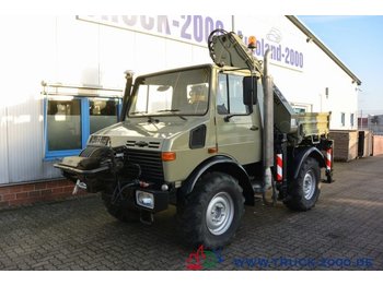 Kraanwagen, Gemeentelijke machine/ Speciaal Mercedes-Benz Unimog U 1400 mit Atlas Kran +HPC-Seilwinde AHK: afbeelding 1