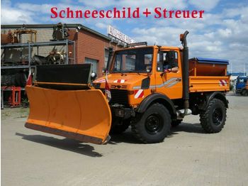 Kipper vrachtwagen, Gemeentelijke machine/ Speciaal Mercedes-Benz Unimog U 427/10 2-Achs Allradkipper Schneeschild: afbeelding 1
