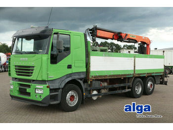 Openbakwagen vrachtwagen Iveco 480 Stralis 6x2, Kran Palfinger PK16000L, Lift