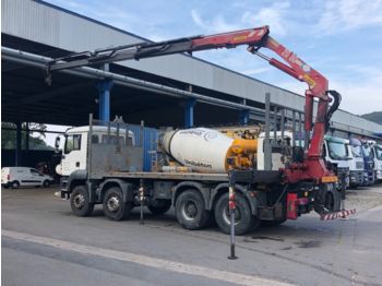 Openbakwagen vrachtwagen MAN TGA 35430 8X4 Kran Marrel 20tm