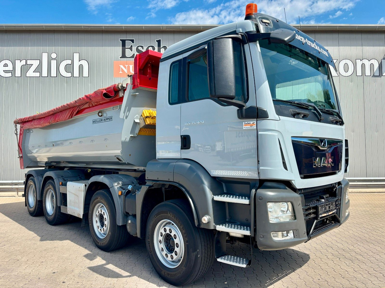 Portaalarmsysteem vrachtwagen MAN TGS 35.420 8x4 BL | MEILLER*Rollplane*Navi*Klima