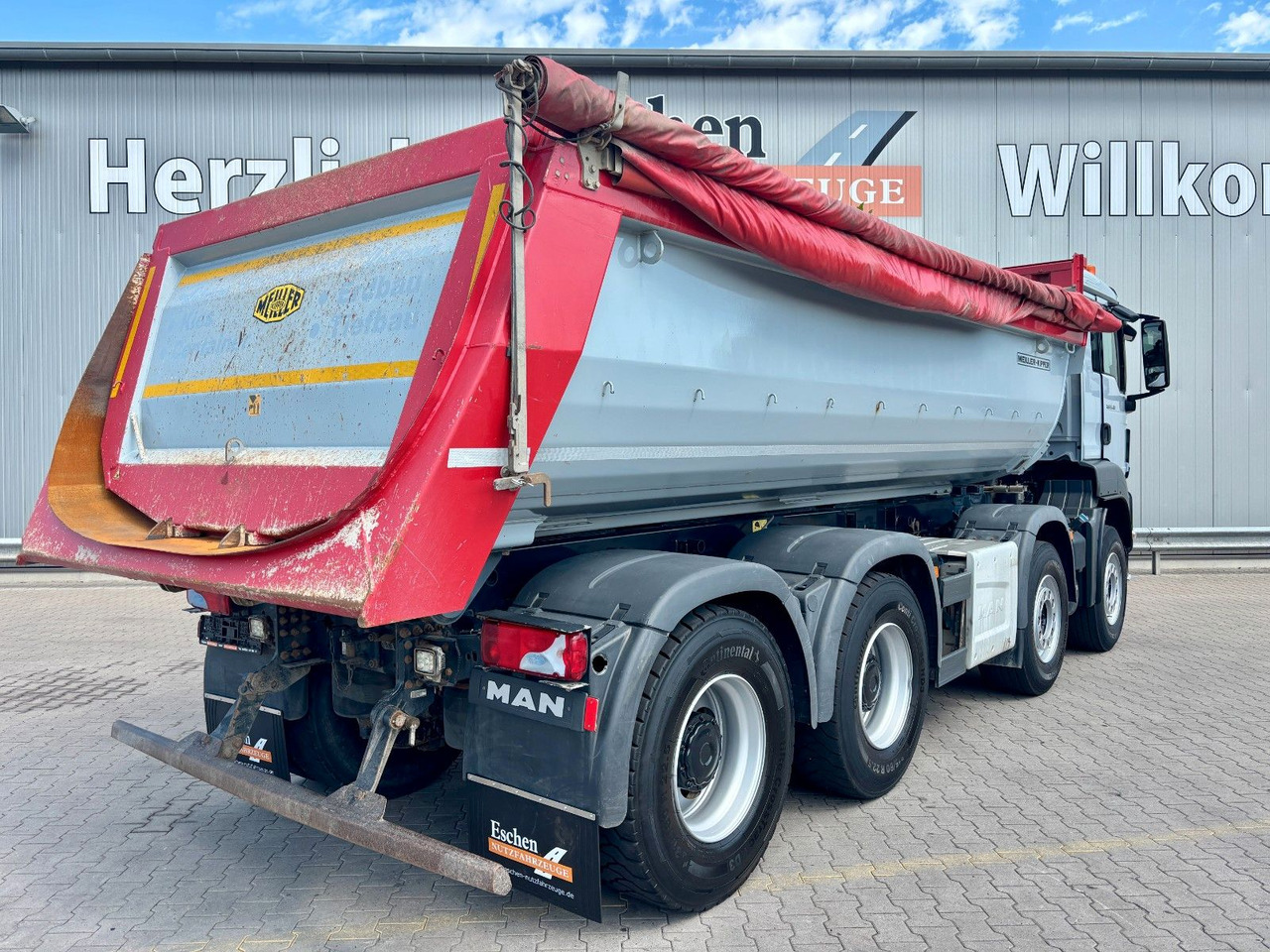 Portaalarmsysteem vrachtwagen MAN TGS 35.420 8x4 BL | MEILLER*Rollplane*Navi*Klima