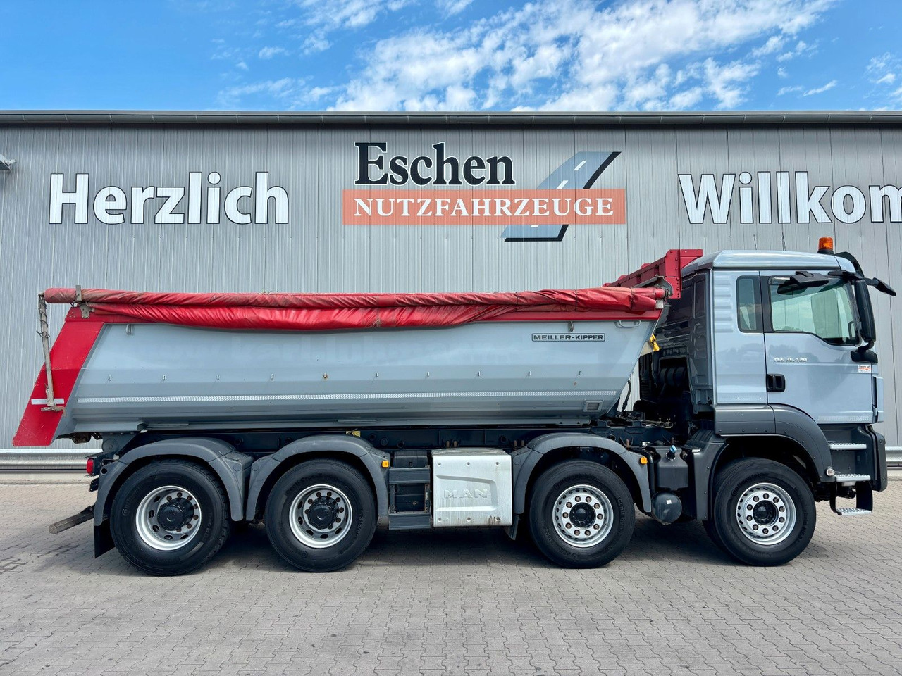 Portaalarmsysteem vrachtwagen MAN TGS 35.420 8x4 BL | MEILLER*Rollplane*Navi*Klima