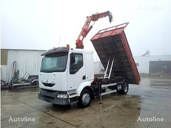 RENAULT Midlum 210 - Kipper vrachtwagen, kraanwagen