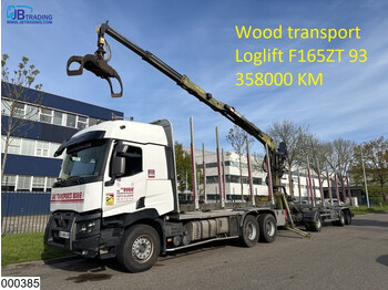 Houttransport, Kraanwagen Renault C 520 6x4,Wood transport,Retarder,Steel suspension,Combi: afbeelding 1