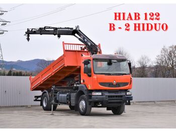 Kipper vrachtwagen, Kraanwagen Renault KERAX 370 DXI * HIAB 122 B-2 HIDUO/FUNK: afbeelding 1