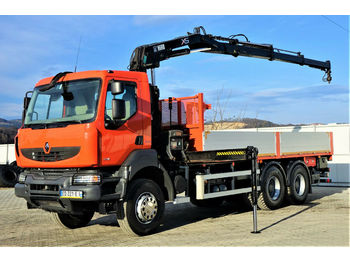Vrachtwagen met open laadbak, Kraanwagen Renault Kerax 410 DXI*Pritsche6,30m+Kran/FUNK*Topzustand: afbeelding 1