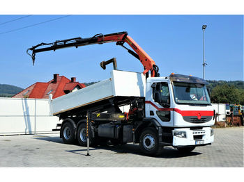 Kipper vrachtwagen, Kraanwagen Renault PREMIUM 370 DXI Kipper 5,00m+Kran*6X4!: afbeelding 1