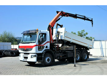 Kipper vrachtwagen, Kraanwagen Renault PREMIUM 370 DXI Kipper 5,00m+Kran*6X4!: afbeelding 1