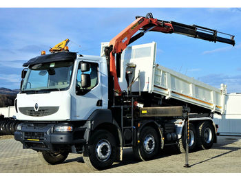 Kipper vrachtwagen, Kraanwagen Renault PREMIUM 370 DXI Kipper 5,10m+Kran*8x4!: afbeelding 1