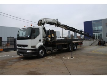 Vrachtwagen met open laadbak Renault PREMIUM 370 PLATEAU + Grue/Crane 34 ton/m (4x): afbeelding 1