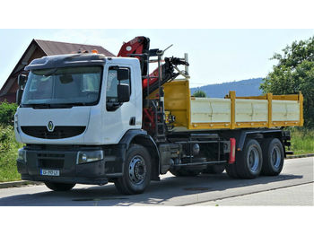 Kipper vrachtwagen Renault Premium 320 DXI Kipper 6,20m+Kran 6x4: afbeelding 1