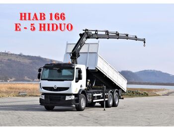 Kraanwagen, Kipper vrachtwagen Renault Premium 370 * HIAB 166 E-5 HIDUO/FUNK * TOP: afbeelding 1