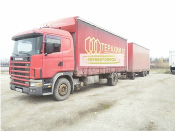 Schuifzeilen vrachtwagen voor het vervoer van voedsel SCANIA R114 EURO 2 trailer SAMRO: afbeelding 1