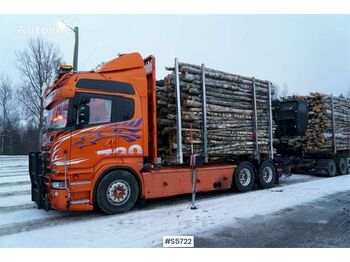 Houttransport, Kraanwagen SCANIA R730 6x4 TIMBER TRUCK WITH CRANE: afbeelding 1