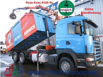 Kipper vrachtwagen Scania 124G 420 Schrott+Altmetall+Recyling 34m³ Kran: afbeelding 1